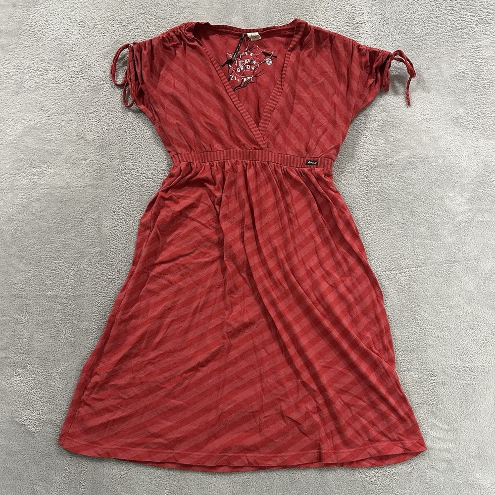 Element Mini Vneck Dress Women's M Striped Red Babydoll Sweetheart Vintage Y2K